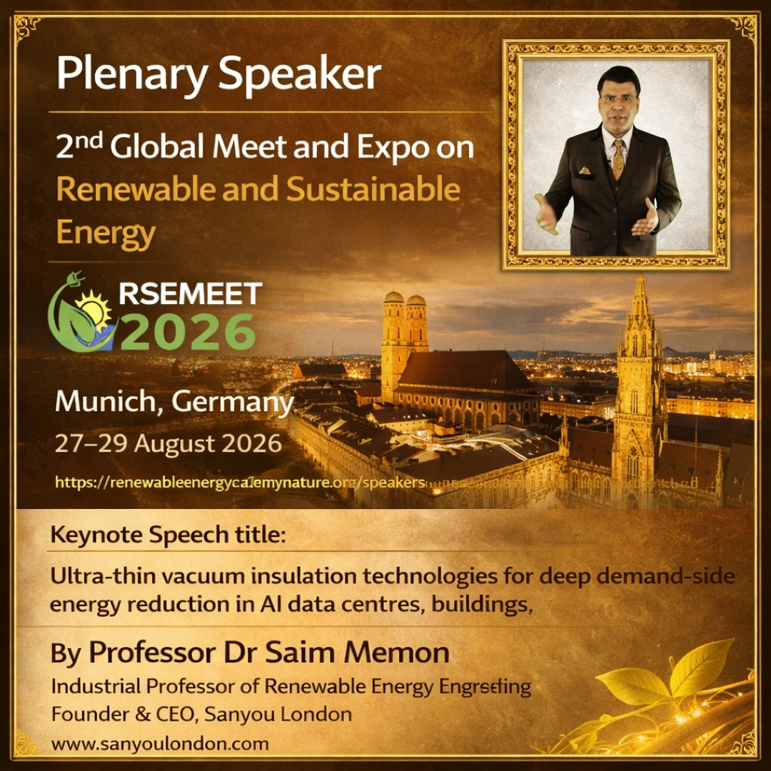 Plenary Speaker in Munich, Germany on Demand-Side Vacuum Insulation, RSEMEET 2026 Saim Memon