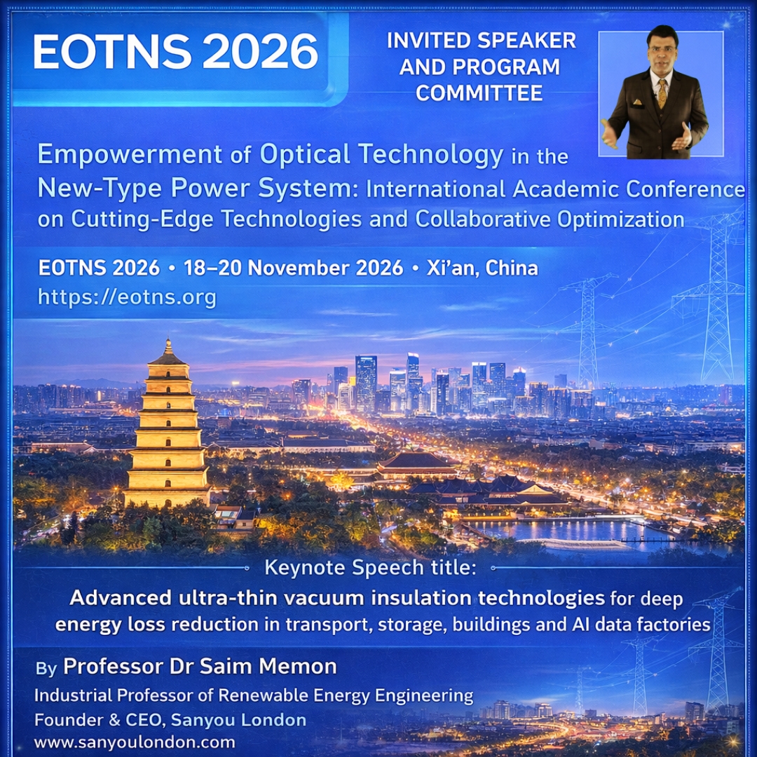 Invited Speaker Xi’an China Vacuum Insulation AI Factories, EOTNS 2026 Professor Dr Saim Memon