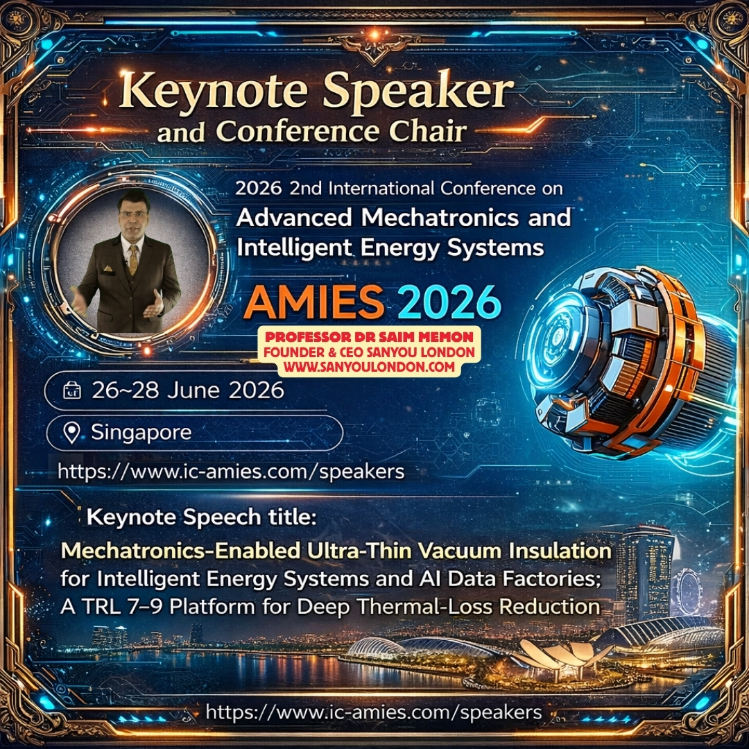 Sanyou London Vacuum Insulation in Singapore, Singapore on Ultra-Thin Vacuum Insulation, AMIES 2026 Professor Saim Memon