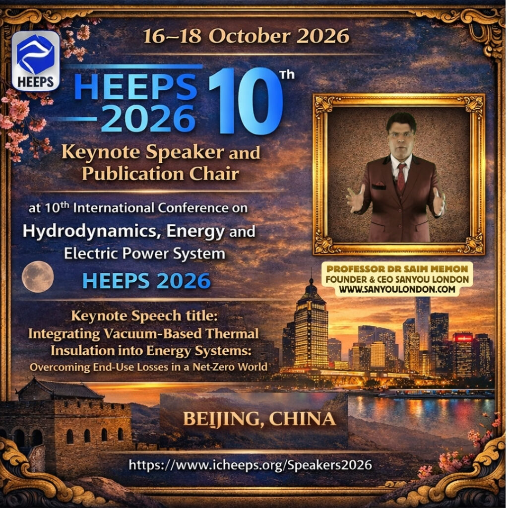 Keynote Publication Chair Beijing China Vacuum End-Use Losses, HEEPS 2026 Saim Memon