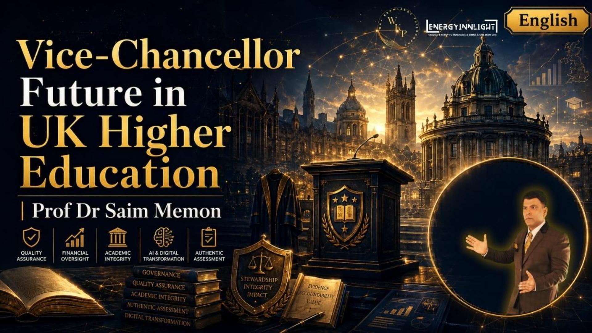 Vice Chancellor Future in UK Higher Education by Professor Dr Saim Memon