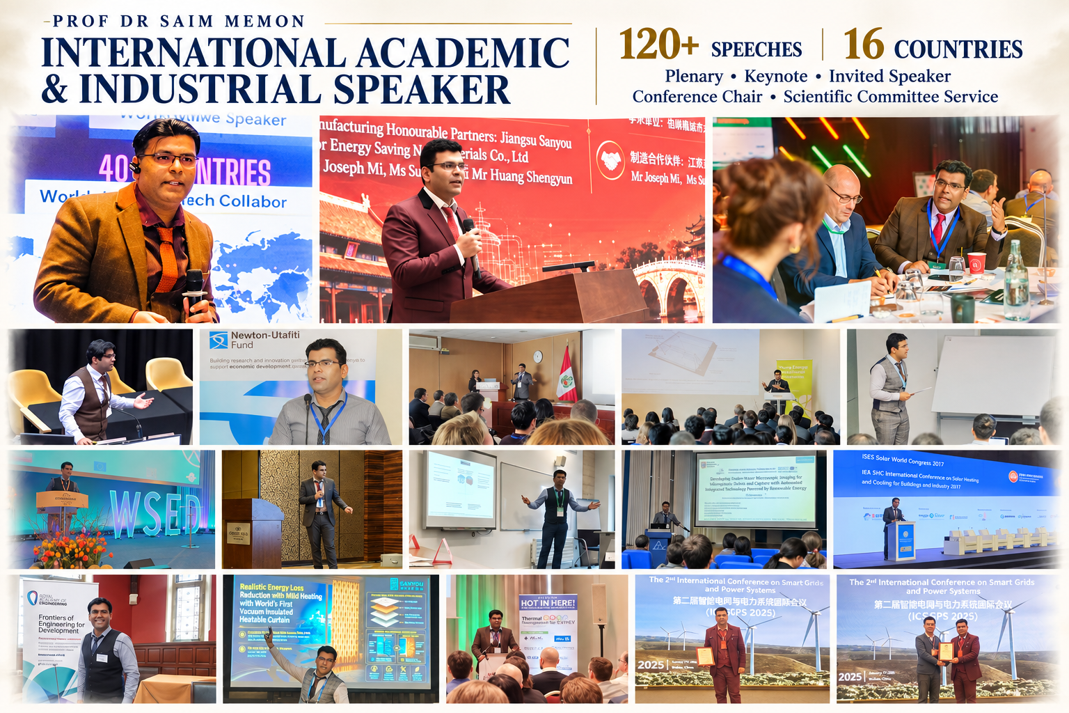 Professor Dr Saim Memon Global Speakership, Esteem, Engagement and External Visibility
